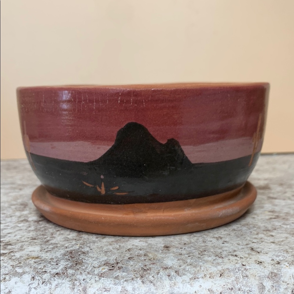 Superstition Stoneware Red and Black Ceramic Art Planter Bowl - Picture 8 of 12